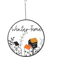 Deko-Metallhänger mit Winter Time-Schriftzug
