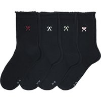 4 Paar Damen Socken mit Stickerei