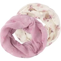 2 Mädchen Rundschals mit Blumen-Allover