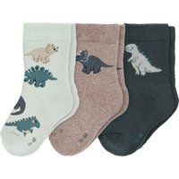 3 Paar Baby Frottee-Socken mit Dinos