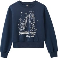 Mädchen Sweatshirt mit Pferde-Print