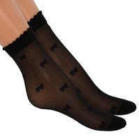 1 Paar Damen Feinsöckchen mit Schleifen-Motiv
