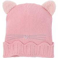 Mädchen Strickmütze mit Katzen-Motiv