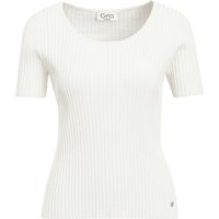Damen Kurzarm-Strickpullover mit Rippstruktur