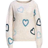 Damen Strickpullover mit Herz-Allover