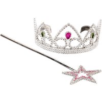 Prinzessinnen Diadem und Stab im Set