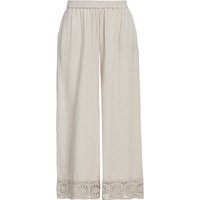 Damen Musselin-Hose mit Häkelsaum