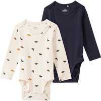 2 Baby Langarmbodys mit Dino-Motiven