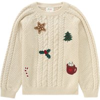 Kinder Weihnachtspullover mit Zopfmuster