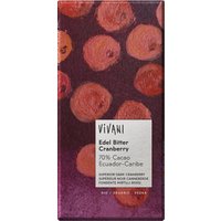Vivani Organic Dark Chocolate & Cranberry - 100g