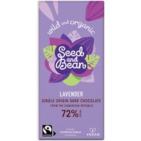 Seed and Bean Organic Extra Dark Chocolate Bar - Lavender - 85g