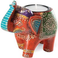 Handpainted Indian Elephant Tealight Holder