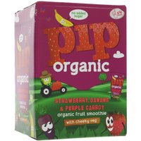 Pip Organic Strawberry & Banana Smoothie - 4 x 180ml