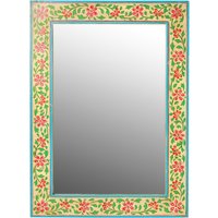 Hand Painted Wooden Wall Mirror - 40 x 55cm