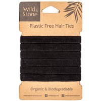 Wild & Stone Plastic Free Hair Ties - Black - Pack of 6