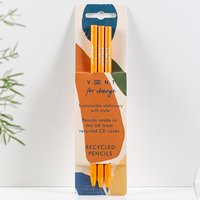 VENT For Change Recycled CD Case Pencils - Earth - Set of 3