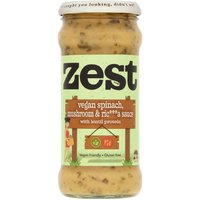 Zest Vegan Spinach Mushroom & Ricotta Pasta Sauce - 340g