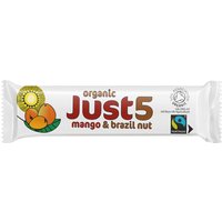 Tropical Wholefoods Just 5 Organic & Fairtrade Snack Bar - Mango & Brazil - 8 x 40g