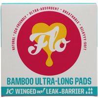 FLO Natural Bamboo Ultra Long Winged Night Pads - Pack of 10