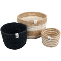 Respiin Jute Tall Basket Set - Pebble