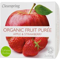 Clearspring Organic Fruit Puree - Apple & Strawberry - 2 x 100g