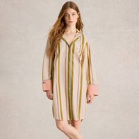 White Stuff Nina Organic Stripe Nightie - Ivory