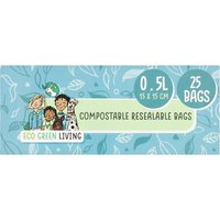 Eco Green Living Compostable Resealable Bags - 0.5L - 25 Bags