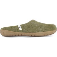 Egos Handmade Natural Wool Slippers - Moss Green