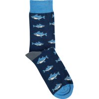 Doris & Dude Blue Shark Bamboo Socks - UK 7-11