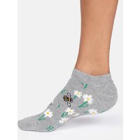 Thought Bee Bamboo Trainer Socks - Grey Marl - UK4-7