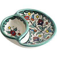 Floral Bright Hand Painted Ceramic Olive Plate