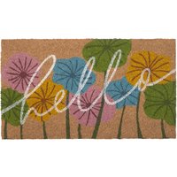 Hello Floral Coir Doormat
