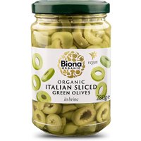 Biona Organic Sliced Green Olives in Brine - 280g