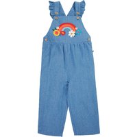 Frugi Mia Rainbow Dungarees - Blue Denim