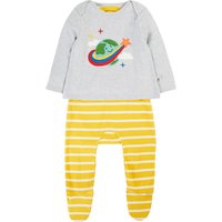 Frugi Brooke Earth Adventure Easy Dressing Babygrow - Grey