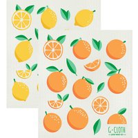 Greener Cleaner Wash & Wipe G-Cloth - Lemon & Orange - Pack of 2