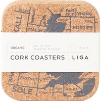 LIGA Eco Cork Coasters - Shipping Forecast - Set of 4