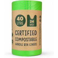 Eco Green Living Compostable Bin Bags - 40L - Roll of 24
