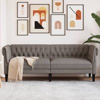 Vidaxl Canapé Chesterfield 3 Places Taupe Tissu