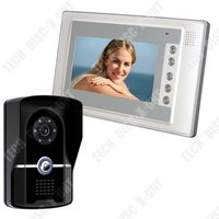 TD® Sonnette d'interphone vidéo filaire 7 pouces Téléphone étanche Digital HD Infrarouge Vision de nuit Sonnette de porte Maison