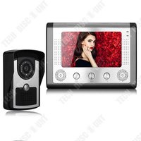 TD® Sonnette de porte sans fil HD Sonnette visuelle imperméable de 7 pouces avec caméra Système d'interphone visuel HD
