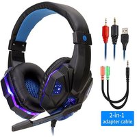 BlackBlue with Light casque audio Casque de jeu stéréo Surround pour PS4 PC X box ordinateur réglable Gamer casque filaire avec micro antibruit
