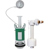 Ensemble NF mécanisme universel à poussoir double débit et robinet flotteur REGIPLAST