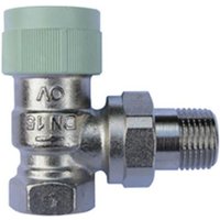 Oventrop-Corps De Robinet Équerre 15x21 Rfv 9 À Encombrements Réduits Et Préréglage Progressif (Capuchon De Protection Vert Clair) Réf.1185004
