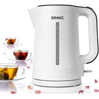 Duronic EK17 WE Bouilloire électrique de 2200W Design moderne 1,7 L Chauffe rapidement Blanc Base à 360° Arrêt automatique Couvercle rabattable
