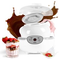 Duronic YM1 Yaourtière électrique programmable 1 pot de 1500 ml Machine à yaourt avec Thermostat et Pot de 1.5 L en Céramique Préparer des yaourts et