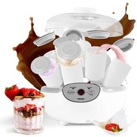 Duronic YM2 Yaourtière électrique programmable 8 pots de 125 ml Machine à yaourt avec Thermostat et Pots en Céramique Préparer des yaourts et