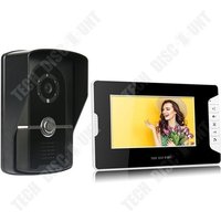 TD® Sonnette de porte 7 pouces HD vision nocturne couleur avec fonction de verrouillage sonnette de porte couleur interphone visuel