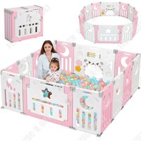 TD® Parc Bebe Modulable Parc Bébé Pliable 150×150CM Parc pour Bebe Plastique en Forme Adaptable Parcs Enfant avec Panneau d'activité