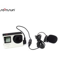 CNYO® 3.5mm Externe Microphone Clip Sur Micro + Adaptateur Câble Accessoires Kit pour GoPro Hero 3 3 + 4 Caméra pour Go Pro accessoire